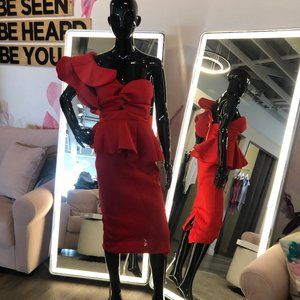 Lady in Peplum Bodycon Dress